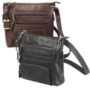 Bulldog Large Cross Body Style Purse w/Holster - Chocolate Brown