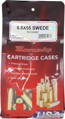 HORNADY UNPRIMED CASES - 6.5x55 SWEDISH 50PK 5BX/CS