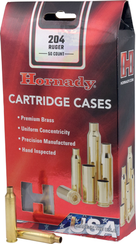 HORNADY UNPRIMED CASES - 204 RUGER 50 PACK 5PK/CS