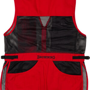 BROWNING MESH SHOOTING VEST - R-HAND XL BLACK/RED TRIM