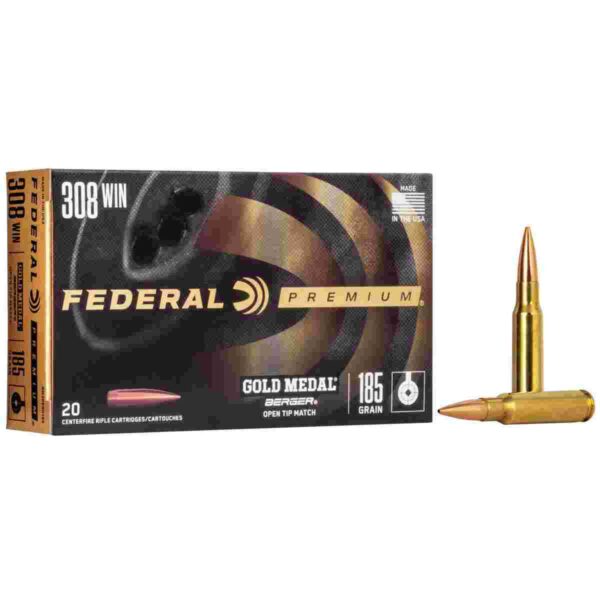Federal Gold Medal Berger Juggernaut Rifle Ammunition .308 Win 185 gr OTM 2600 fps 20/ct