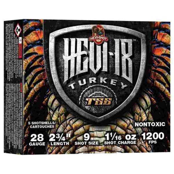 HEVI-Shot Hevi-18 Shotshells 28ga 2-3/4" 1-1/16 oz 1200 fps #9 5/rd