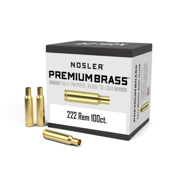 Nosler Unprimed Brass Rifle Cartridge Cases 100/ct .222 Rem