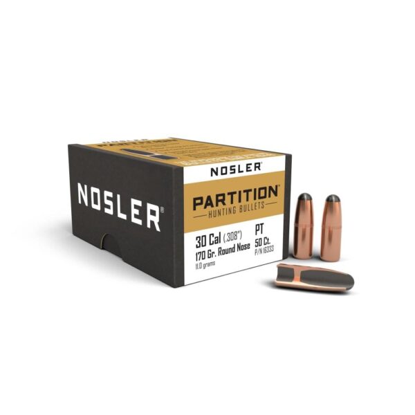 Nosler Partition Bullets .30 cal .308" 170 gr RN 50/ct