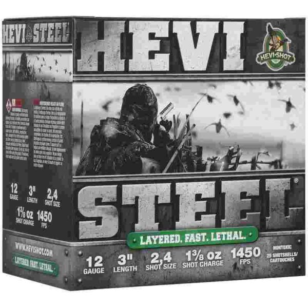 HEVI-Shot HEVI-Steel Shotshells 12ga 3" 1-3/8oz 1450 fps #2&#4 25/ct