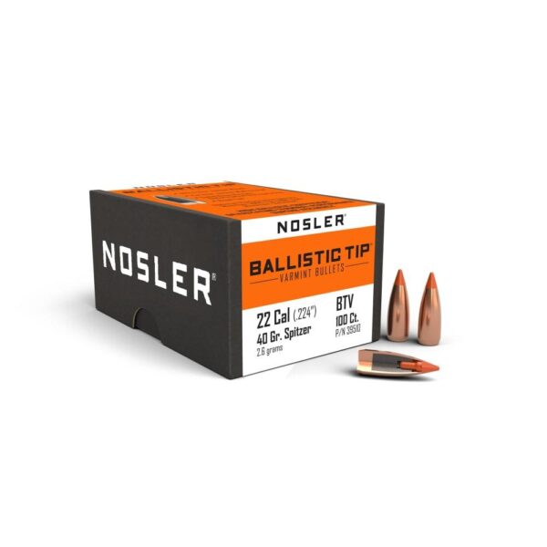 Nosler Ballistic Tip Varmint Bullets .22 cal .224" 40 gr SBT-SB 100/ct