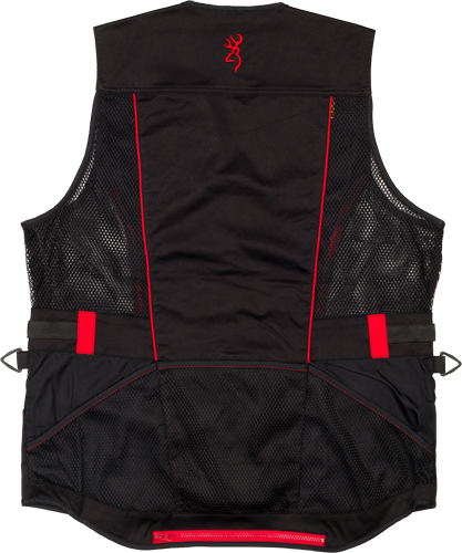 BROWNING ACE SHOOTING VEST - R-HAND XL BLACK/RED TRIM