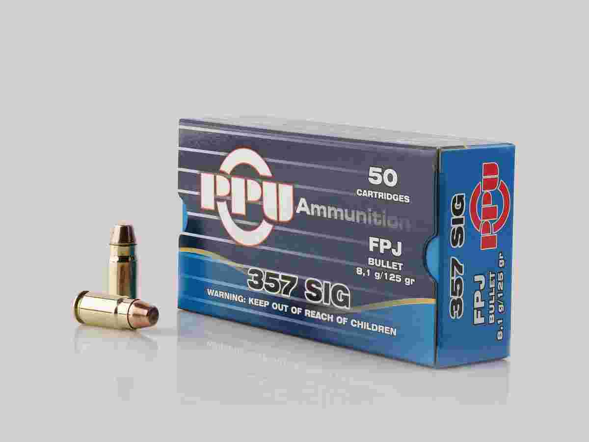 PPU Handgun Ammunition .357 SIG 125gr FPJ 1542 fps 50/ct
