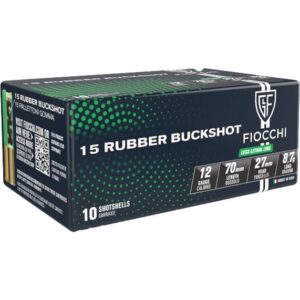 Fiocchi Defense Dynamics Rubber Buck Shotshells 12ga 2-3/4" 15plt 790 fps Rubber 10/ct