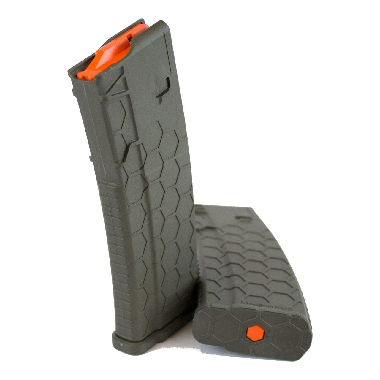 Sentry Hexmag Series 2 AR-15/M4/M16 Rifle Magazine OD Green with Orange Follower .223/5.56x45mm 30/rd