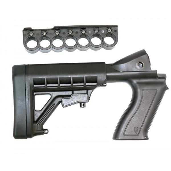 ProMag Mossberg 500 Shotgun Adjustable Buttstock 12 ga / 7rd Shell Carrier Black Polymer