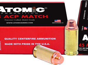 ATOMIC 45 ACP MATCH 185GR LEAD - SWC COPPER PLATED 50RD 10BX/CS