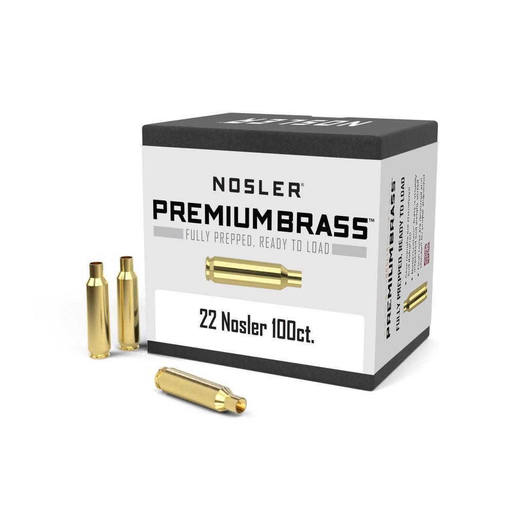 Nosler Unprimed Brass Rifle Cartridge Cases .22 Nosler NOS HS 100/ct