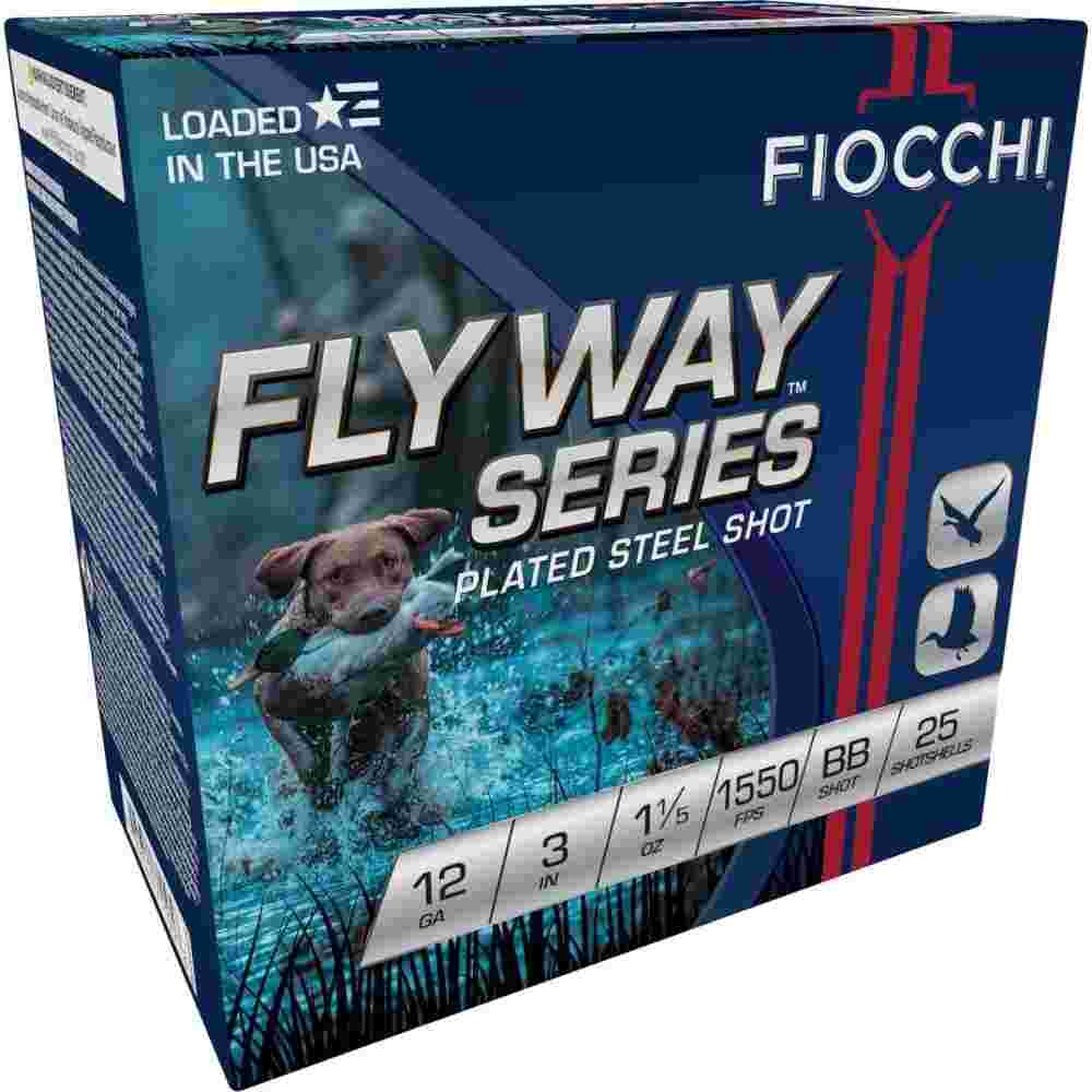 Fiocchi Flyway Steel Shotshells 12ga 3" 1 1/5oz 1550fps #BB 25/ct