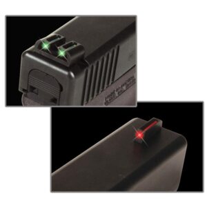 Truglo Brite-Site Fiber-Optic Sights (Low) for Glock 17 / 17L 19 22 23 24 26 27 33 34 35 38 39 45 Front Red Rear Green