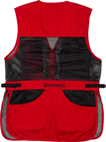 BROWNING MESH SHOOTING VEST - R-HAND SM BLACK/RED TRIM