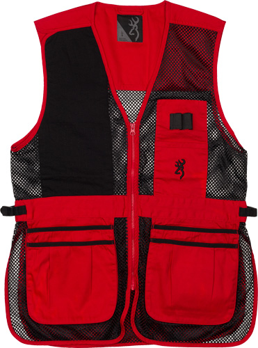 BROWNING MESH SHOOTING VEST - R-HAND XL BLACK/RED TRIM - Image 2