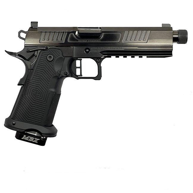Alpha Foxtrot AF1911 Romulus Handgun 9mm Luger 17 & 20rd Magazines 5" Threaded Barrel Polished DLC Black RMSc Cut