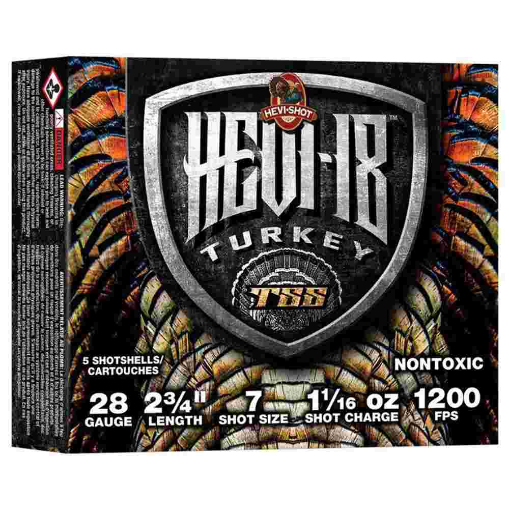 HEVI-Shot Hevi-18 Shotshells 28ga 2-3/4" 1-1/16oz 1200 fps #7 5/ct